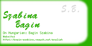 szabina bagin business card